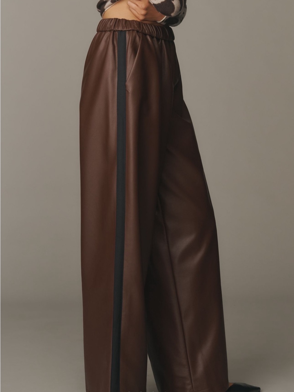 Maeve Faux Leather Pull-On Track Pants - Picture 4 of 4